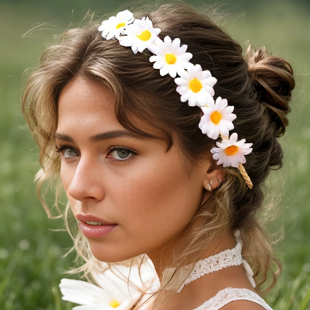 Home Decor Hippie - 1pc Boho Chic Daisy Hair Wreath