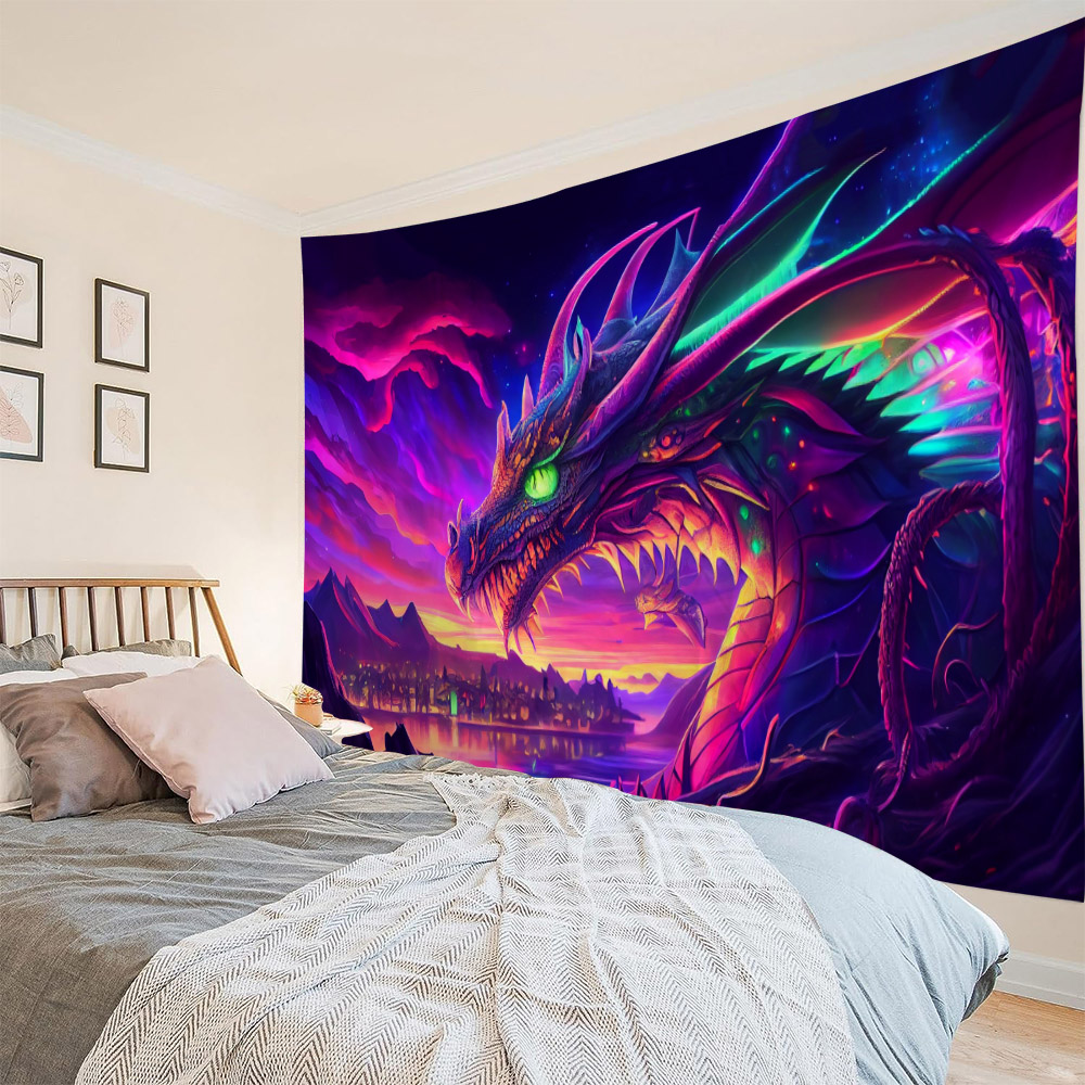 Home Decor Hippie - Dreamy Dinosaur Starry Sky Tapestry Wall