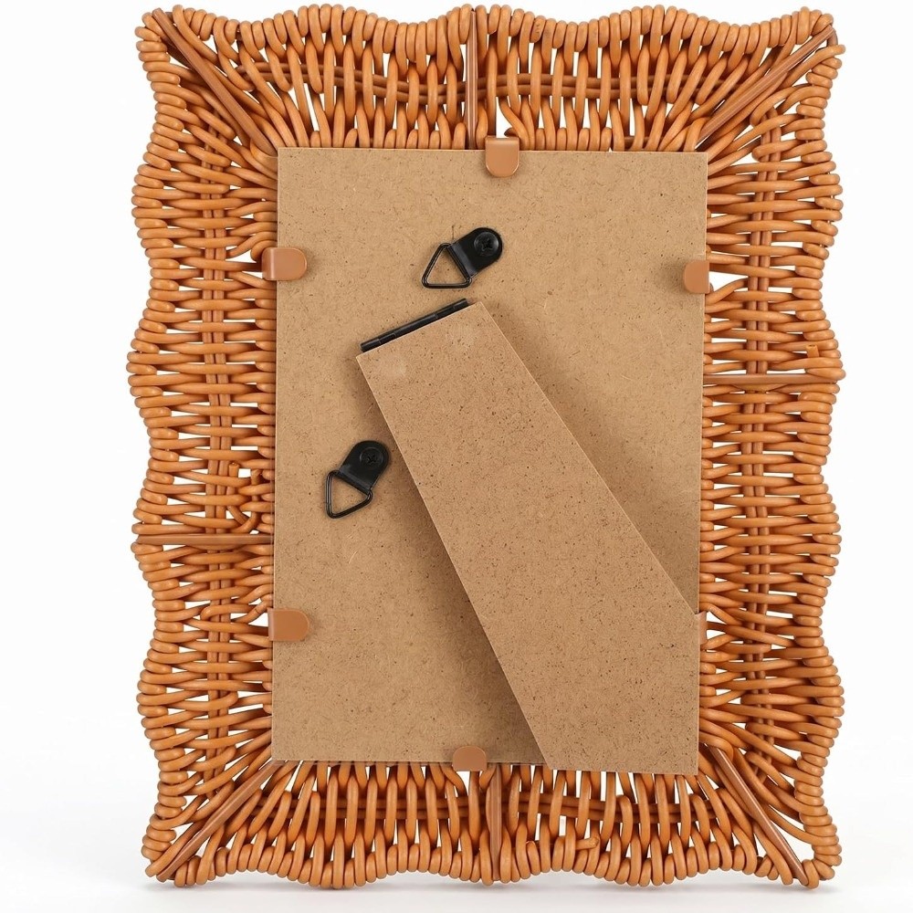 Boho Style Vintage Rattan Phot - Bamboo Photo Frame ulasan dan harga
