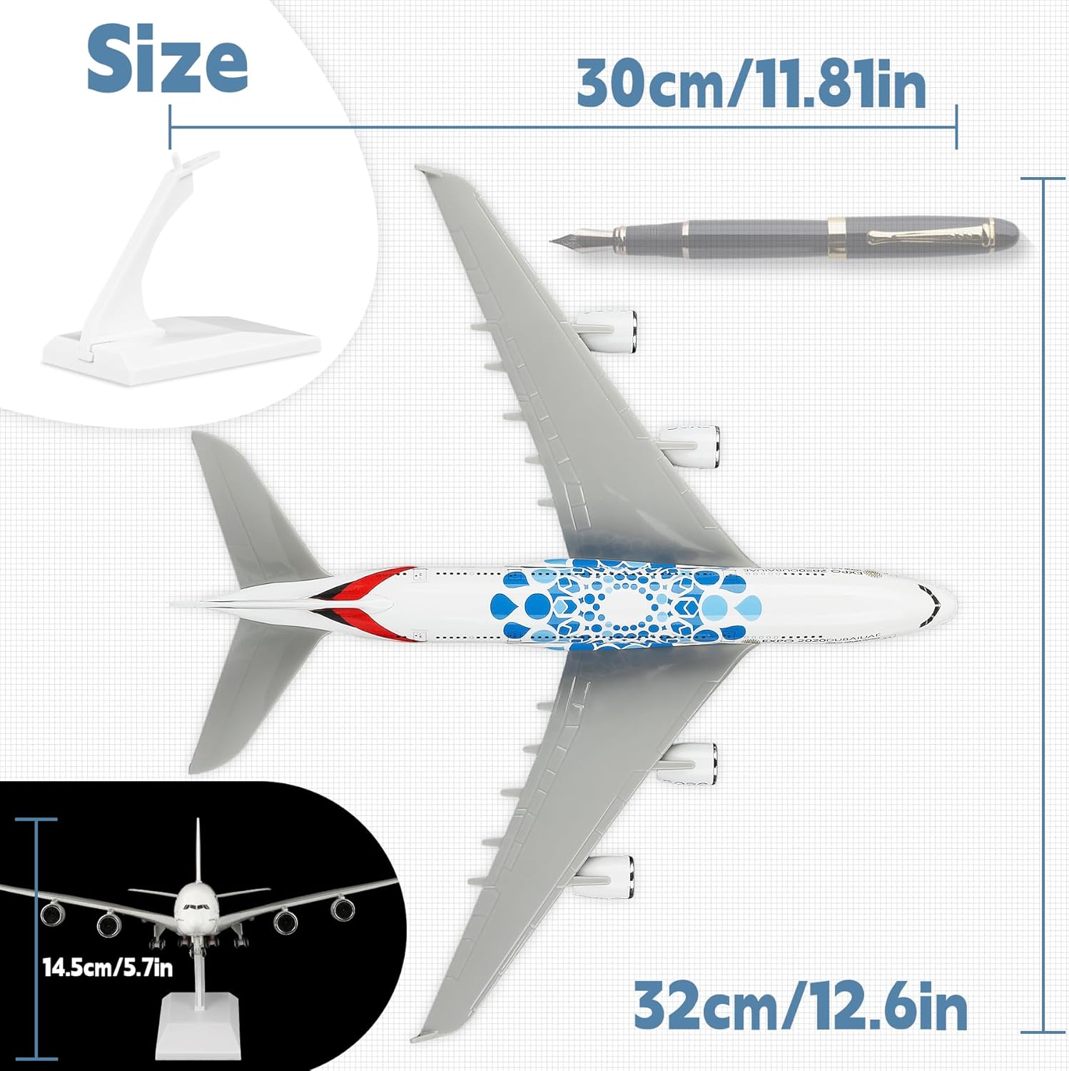 30cm UAE Expo A380 Airlines Di - Home Decor Expo ulasan dan harga