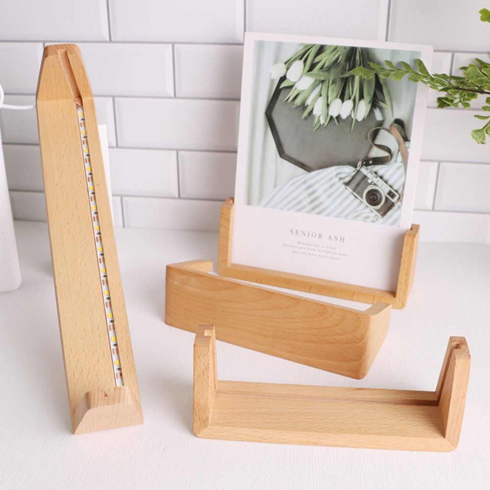 Warm Light Wooden Lighted Base - Bamboo Photo Frame ulasan dan harga
