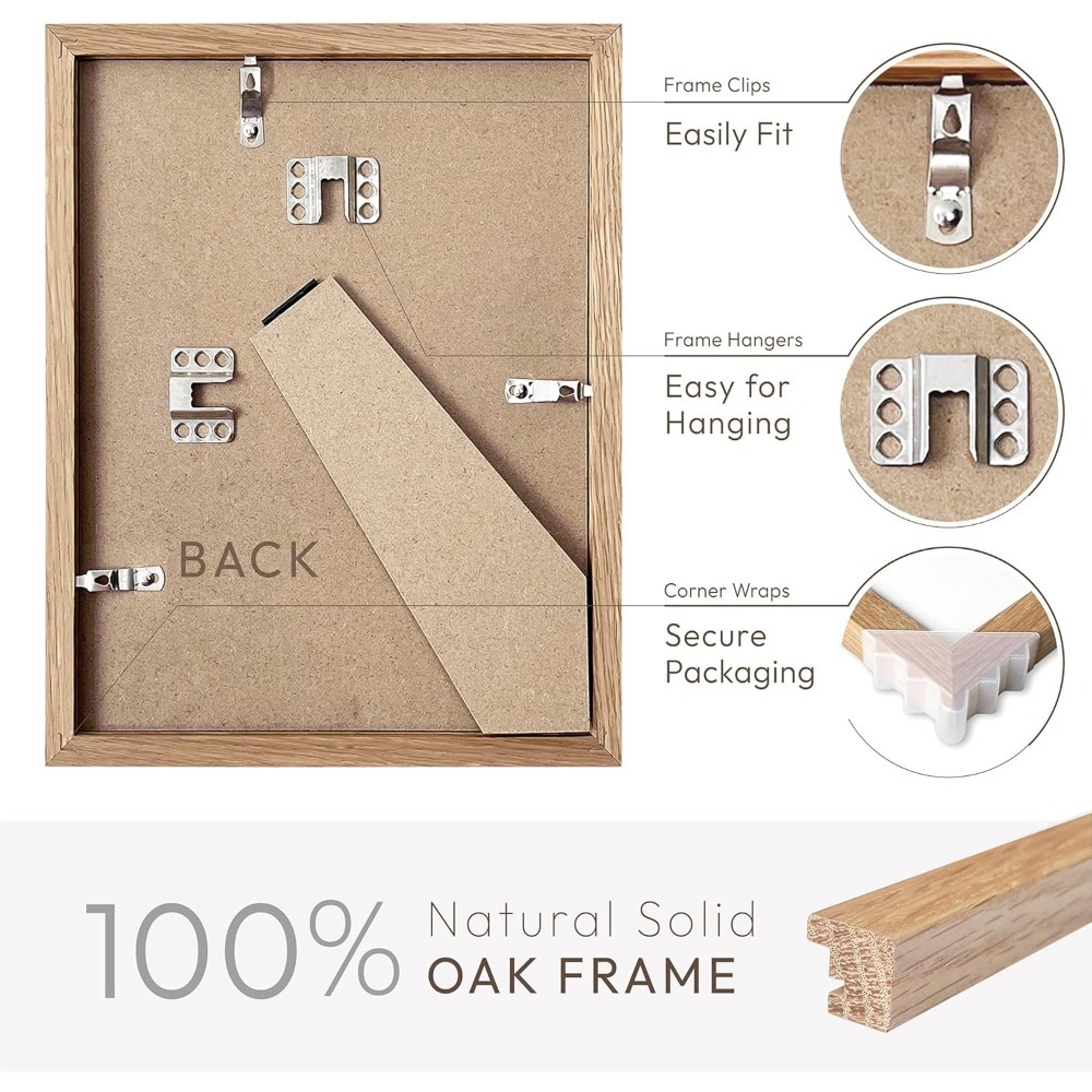 4x6 Picture Frame, Solid Oak W - Bamboo Photo Frame ulasan dan harga