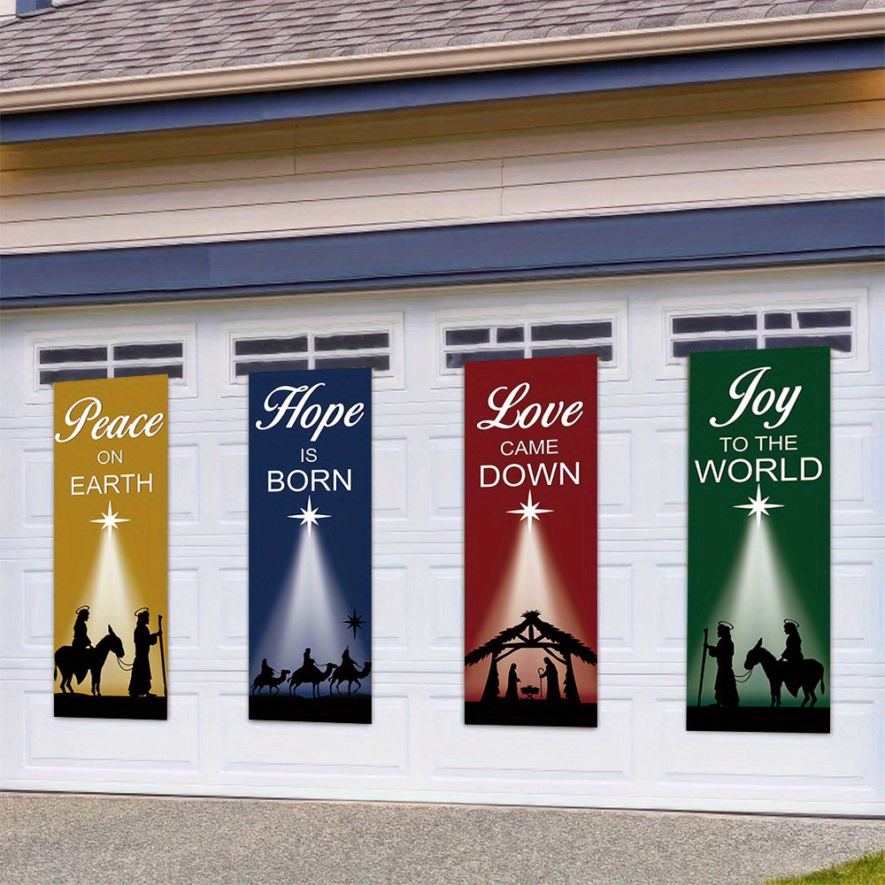 4-Piece Christmas-Themed Banne - Home Decor Location ulasan dan harga