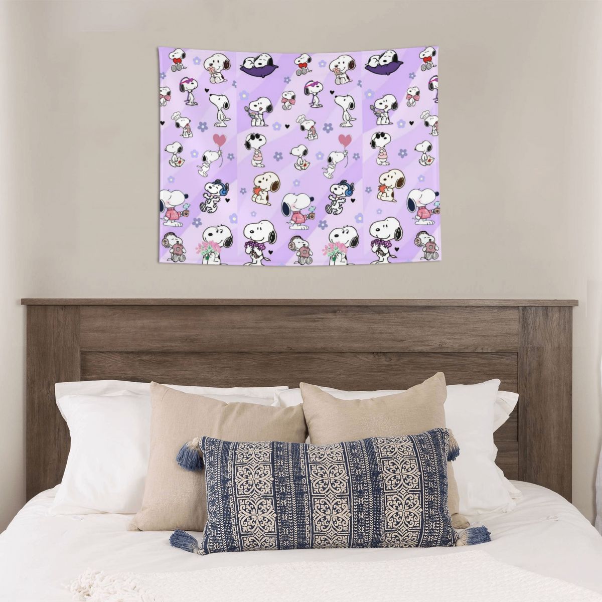 Snoopys Cartoon Tapestry Wall  - Home Decor Hippie ulasan dan harga