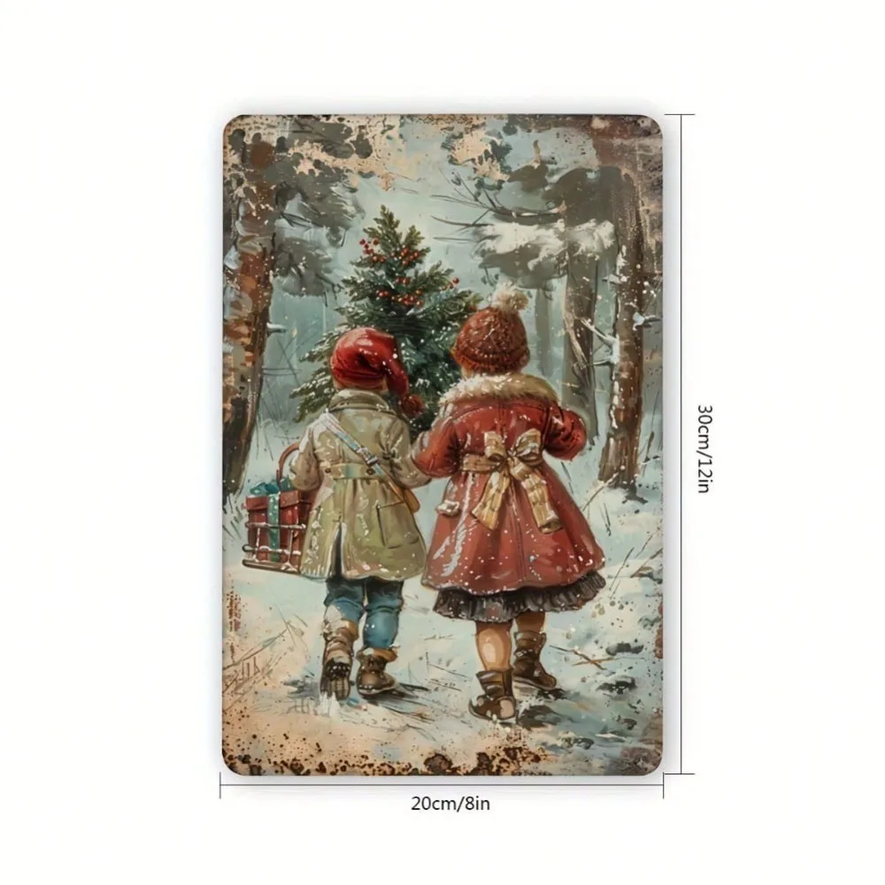 Vintage Christmas Metal Sign 8 - Home Decor Location ulasan dan harga