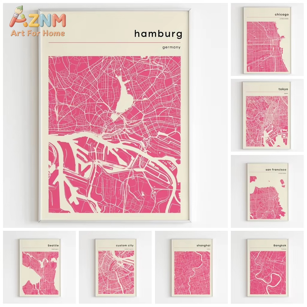 1PC,City Maps Posters and Prin - Home Decor Tokyo ulasan dan harga