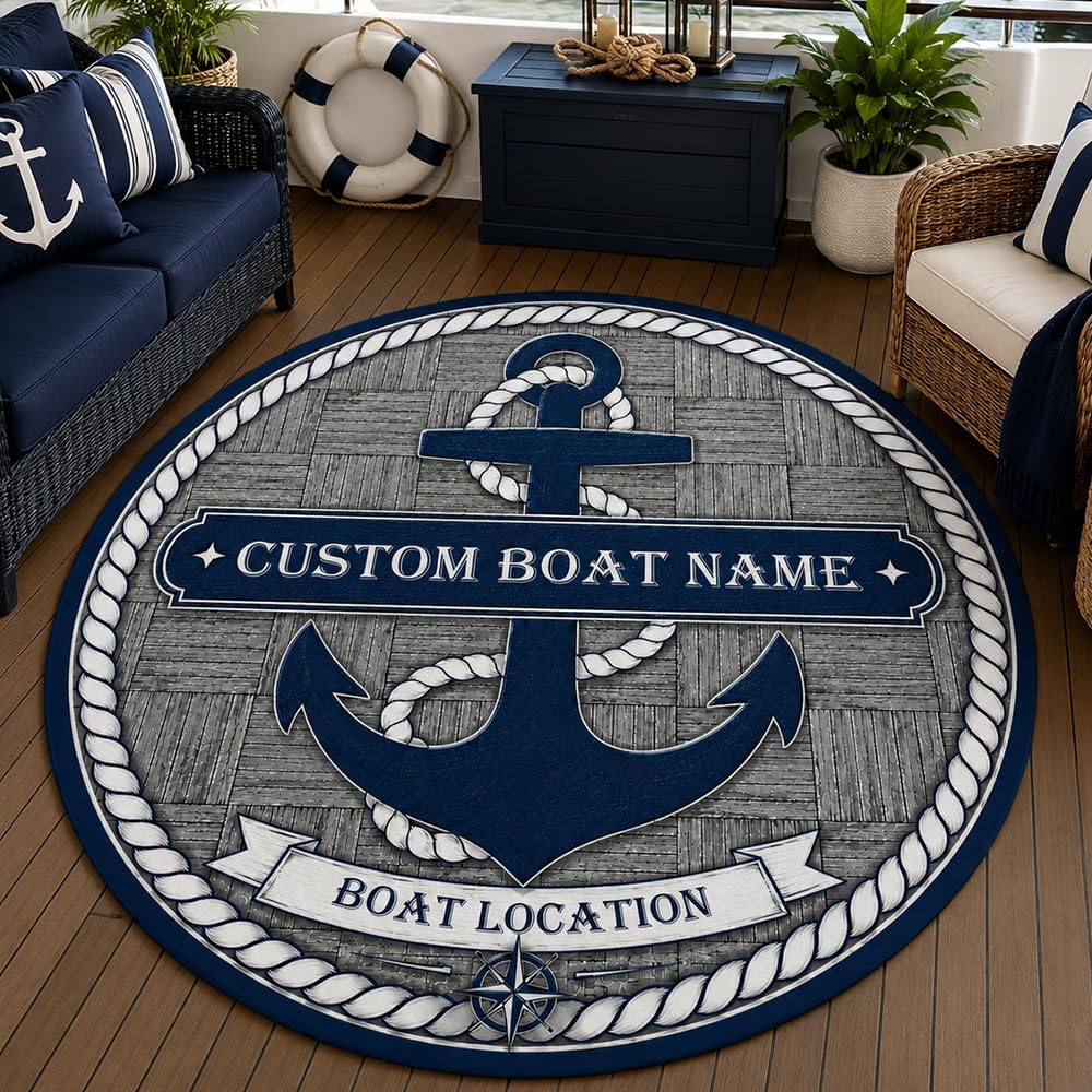 Custom Nautical Anchor Doormat - Home Decor Location ulasan dan harga