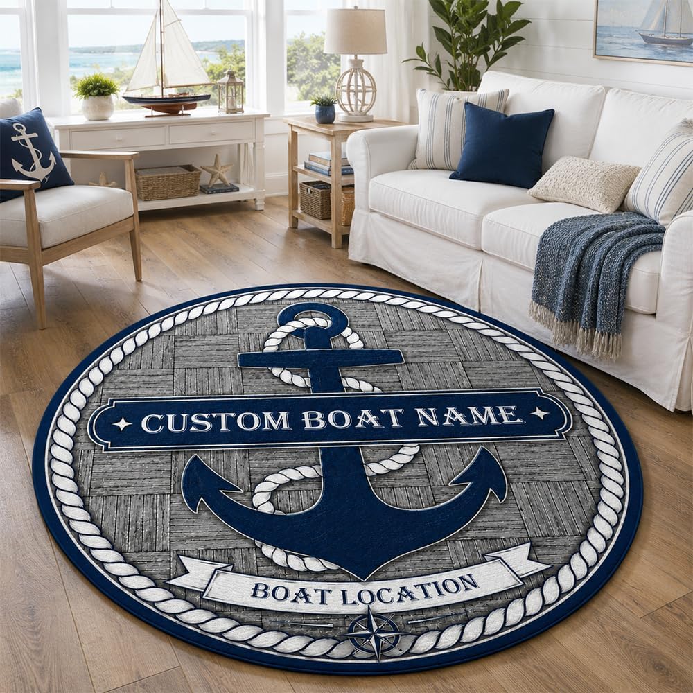 Custom Nautical Anchor Doormat - Home Decor Location ulasan dan harga