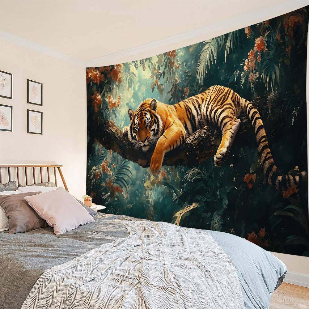 Forest tiger tapestry, animal  - Home Decor Hippie ulasan dan harga