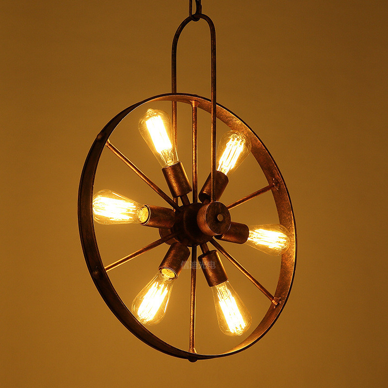 Retro Vintage Wheel chandelier - Home Decor On Wheels ulasan dan harga