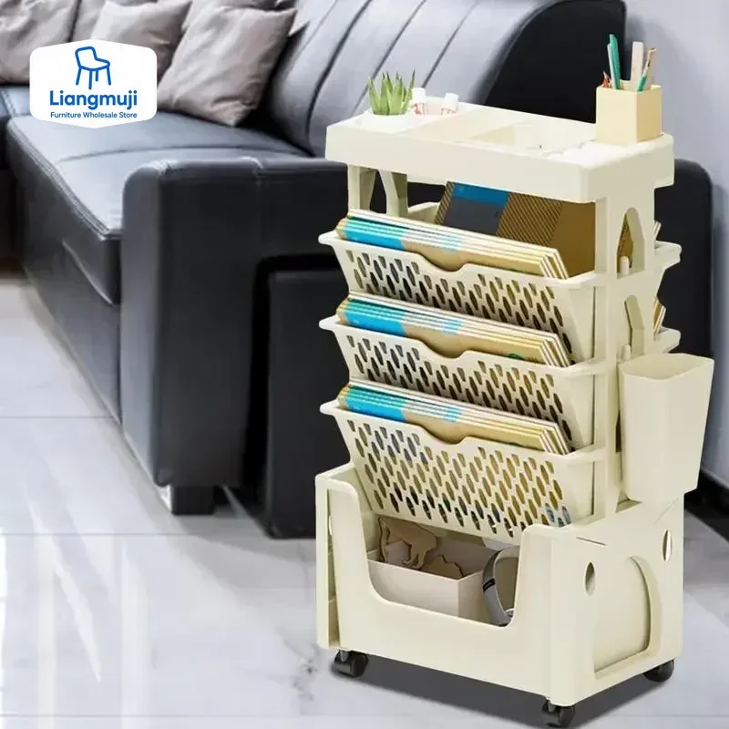 5 Tier Movable Book Shelf On W - Home Decor On Wheels ulasan dan harga
