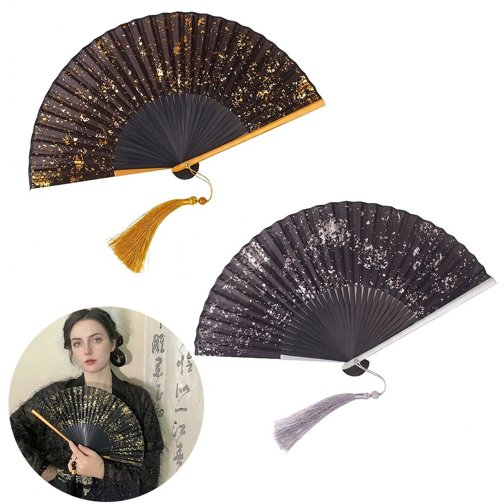 Portable 6inch Folded Fan Gold - Bamboo Photo Frame ulasan dan harga
