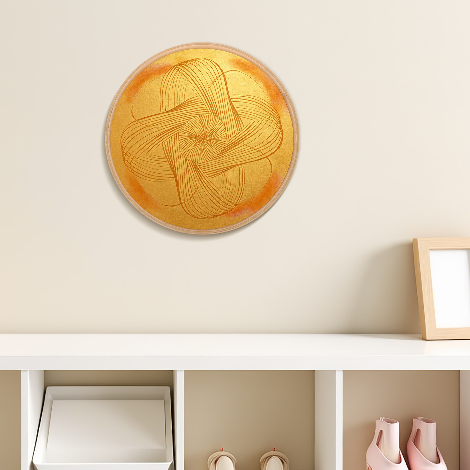 35Cm Circular Bamboo Frame Rou - Bamboo Photo Frame ulasan dan harga